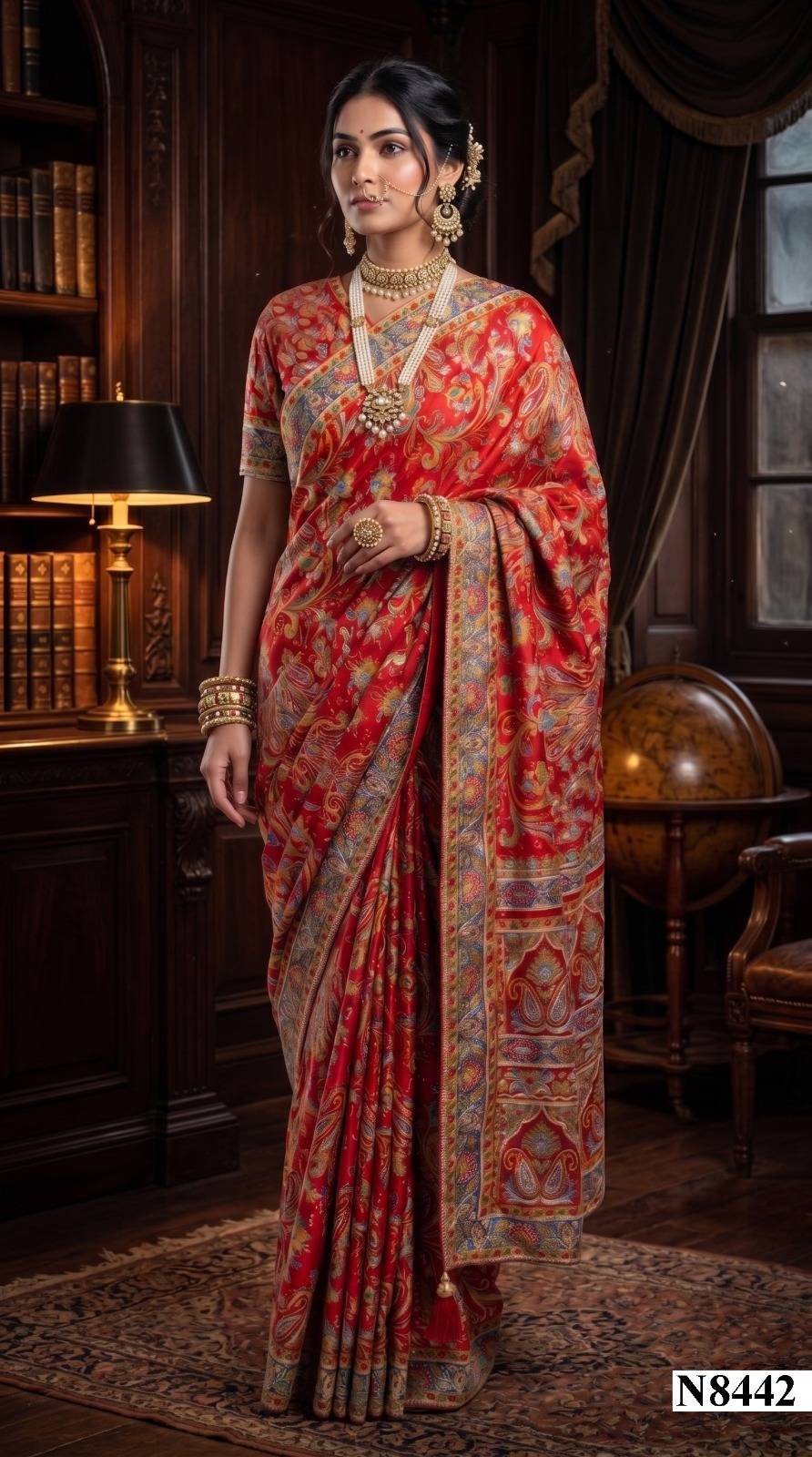 NIMAYA - RAJWADI VOL 01 by Mahotsav N8439 to N8442 Series Indian Traditional Wear Collection Beautiful Stylish Fancy Colorful Party Wear & Occasional Wear SILK Sarees At Wholesale Price
